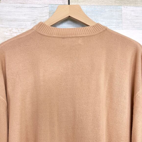 POLO Ralph Lauren Pure Cashmere Sweater Tan Golf Shield Logo Vintage Mens XL - Picture 5 of 6